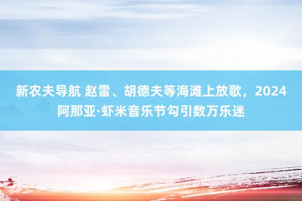 新农夫导航 赵雷、胡德夫等海滩上放歌，2024阿那亚·虾米音乐节勾引数万乐迷
