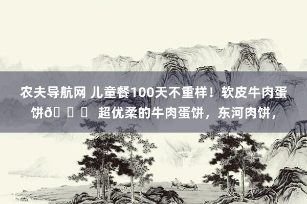 农夫导航网 儿童餐100天不重样！软皮牛肉蛋饼🌈 超优柔的牛肉蛋饼，东河肉饼，