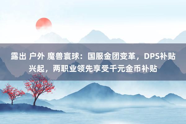 露出 户外 魔兽寰球：国服金团变革，DPS补贴兴起，两职业领先享受千元金币补贴