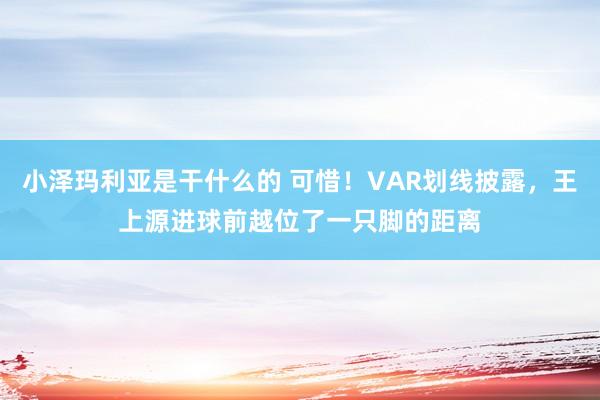 小泽玛利亚是干什么的 可惜！VAR划线披露，王上源进球前越位了一只脚的距离