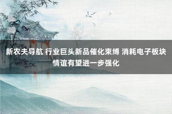 新农夫导航 行业巨头新品催化束缚 消耗电子板块情谊有望进一步强化
