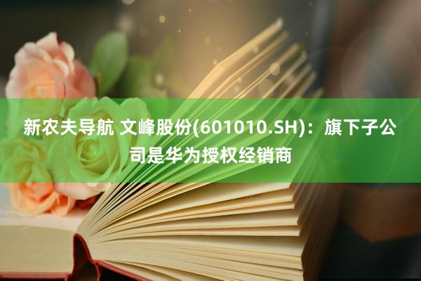 新农夫导航 文峰股份(601010.SH)：旗下子公司是华为授权经销商