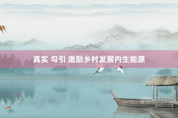 真实 勾引 激励乡村发展内生能源