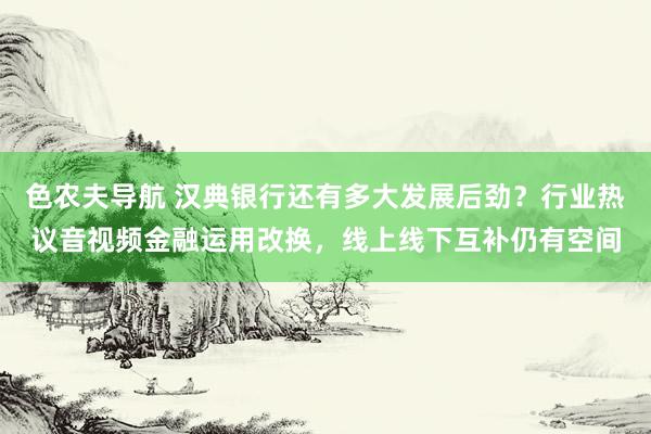 色农夫导航 汉典银行还有多大发展后劲？行业热议音视频金融运用改换，线上线下互补仍有空间