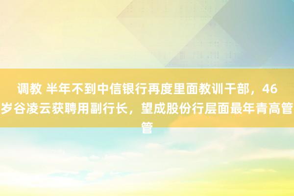 调教 半年不到中信银行再度里面教训干部，46岁谷凌云获聘用副行长，望成股份行层面最年青高管