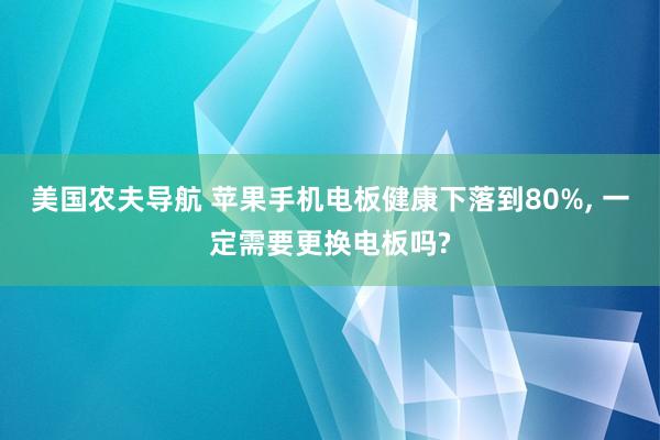 美国农夫导航 苹果手机电板健康下落到80%, 一定需要更换电板吗?