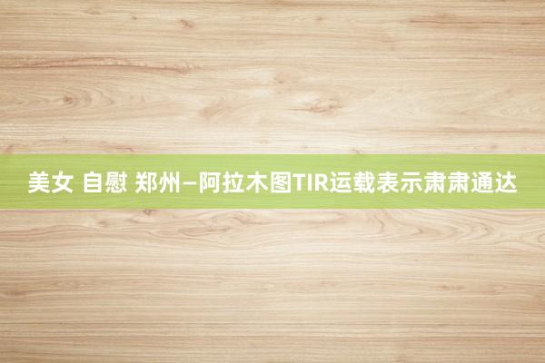 美女 自慰 郑州—阿拉木图TIR运载表示肃肃通达