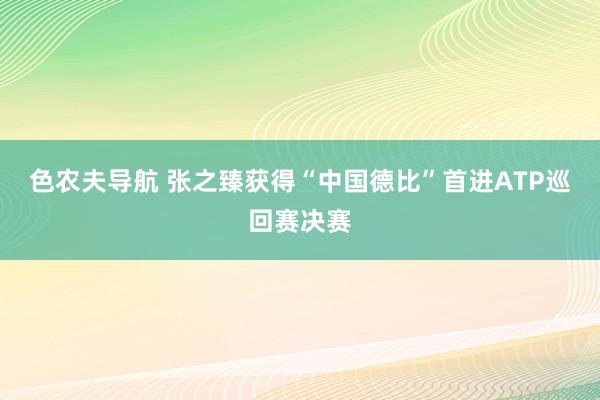 色农夫导航 张之臻获得“中国德比”首进ATP巡回赛决赛