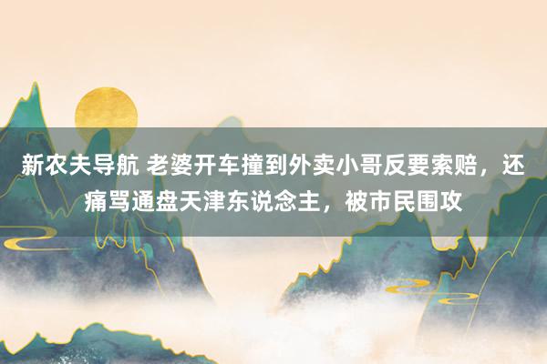 新农夫导航 老婆开车撞到外卖小哥反要索赔，还痛骂通盘天津东说念主，被市民围攻