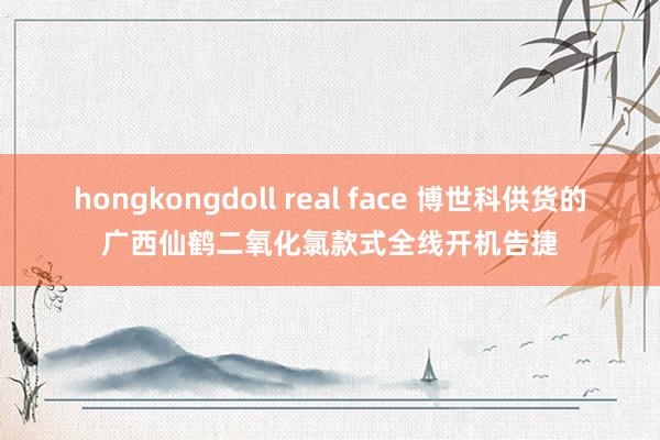 hongkongdoll real face 博世科供货的广西仙鹤二氧化氯款式全线开机告捷