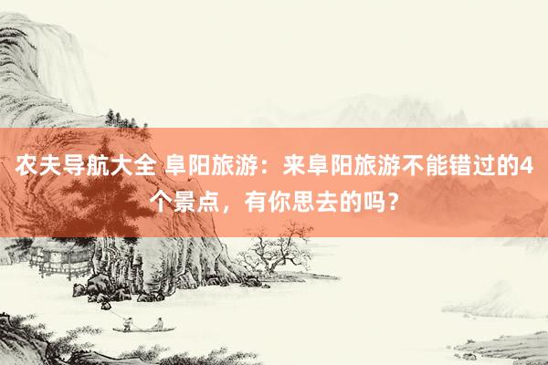 农夫导航大全 阜阳旅游：来阜阳旅游不能错过的4个景点，有你思去的吗？