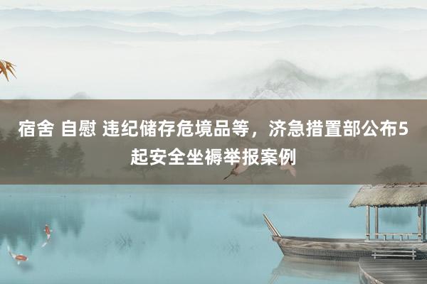 宿舍 自慰 违纪储存危境品等，济急措置部公布5起安全坐褥举报案例