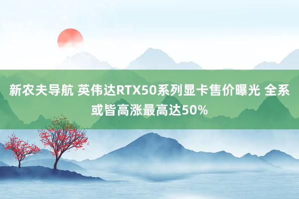新农夫导航 英伟达RTX50系列显卡售价曝光 全系或皆高涨最高达50%