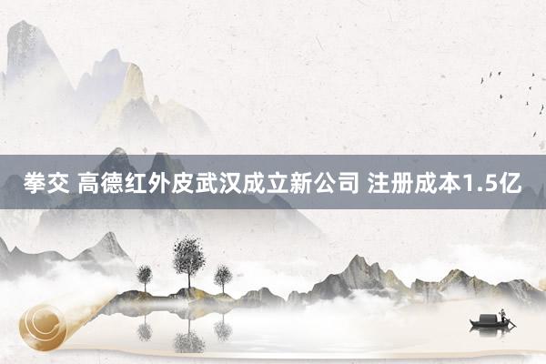 拳交 高德红外皮武汉成立新公司 注册成本1.5亿