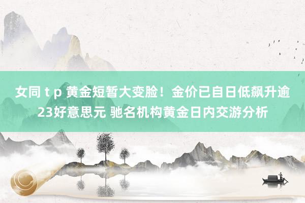 女同 t p 黄金短暂大变脸！金价已自日低飙升逾23好意思元 驰名机构黄金日内交游分析