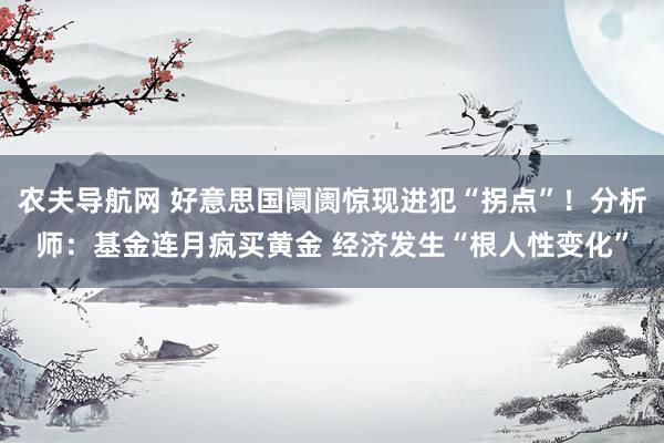 农夫导航网 好意思国阛阓惊现进犯“拐点”！分析师：基金连月疯买黄金 经济发生“根人性变化”