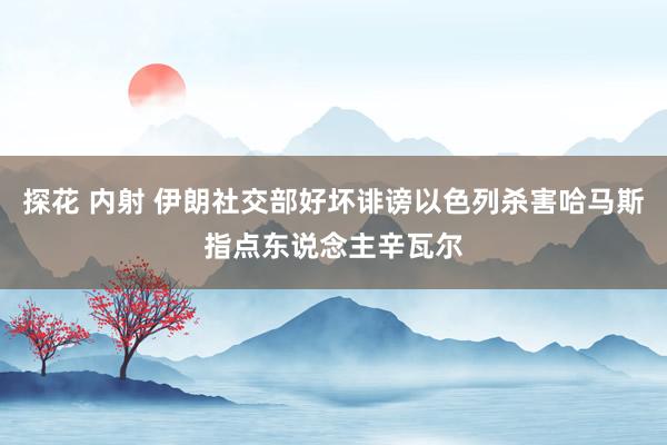 探花 内射 伊朗社交部好坏诽谤以色列杀害哈马斯指点东说念主辛瓦尔