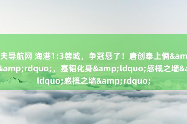 农夫导航网 海港1:3蓉城，争冠悬了！唐创奉上俩&ldquo;创口&rdquo;，蹇韬化身&ldquo;感概之墙&rdquo;
