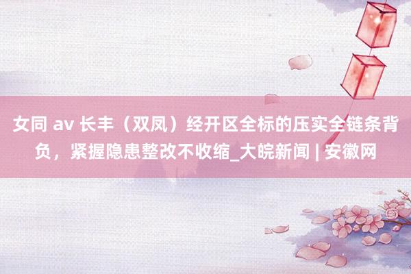 女同 av 长丰（双凤）经开区全标的压实全链条背负，紧握隐患整改不收缩_大皖新闻 | 安徽网