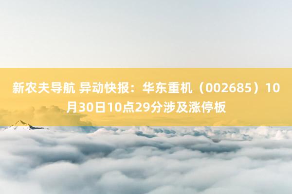 新农夫导航 异动快报：华东重机（002685）10月30日10点29分涉及涨停板