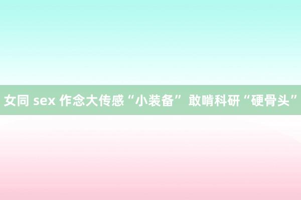 女同 sex 作念大传感“小装备” 敢啃科研“硬骨头”