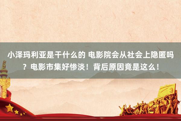 小泽玛利亚是干什么的 电影院会从社会上隐匿吗？电影市集好惨淡！背后原因竟是这么！