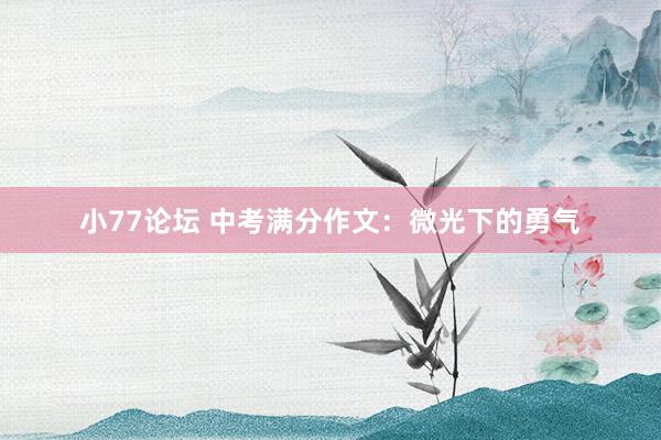 小77论坛 中考满分作文：微光下的勇气
