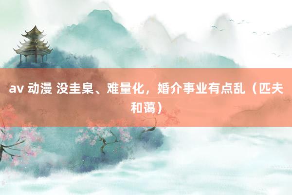 av 动漫 没圭臬、难量化，婚介事业有点乱（匹夫和蔼）