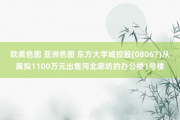 欧美色图 亚洲色图 东方大学城控股(08067)从属拟1100万元出售河北廊坊的办公楼1号楼