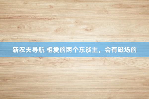 新农夫导航 相爱的两个东谈主，会有磁场的