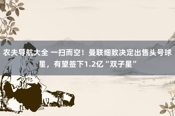 农夫导航大全 一扫而空！曼联细致决定出售头号球星，有望签下1.2亿“双子星”