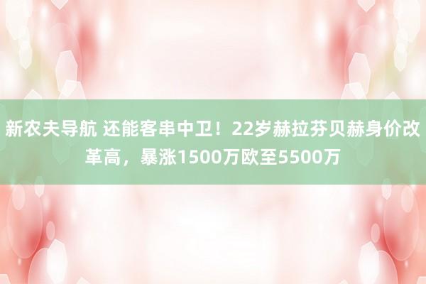 新农夫导航 还能客串中卫！22岁赫拉芬贝赫身价改革高，暴涨1500万欧至5500万