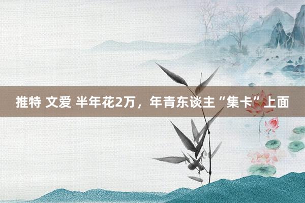 推特 文爱 半年花2万，年青东谈主“集卡”上面