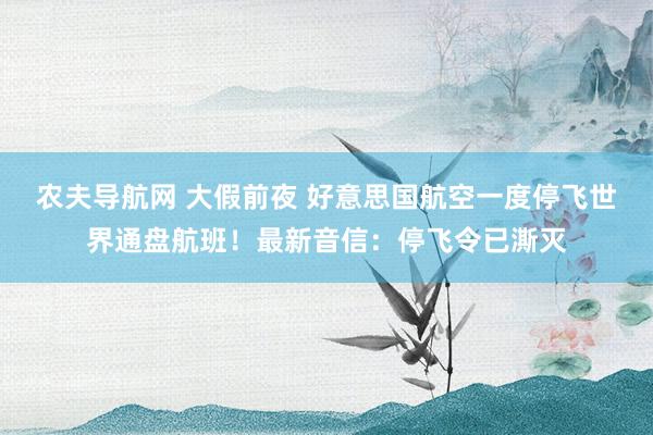 农夫导航网 大假前夜 好意思国航空一度停飞世界通盘航班！最新音信：停飞令已澌灭