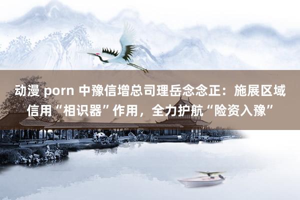 动漫 porn 中豫信增总司理岳念念正：施展区域信用“相识器”作用，全力护航“险资入豫”