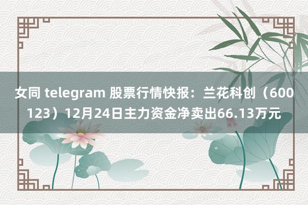 女同 telegram 股票行情快报：兰花科创（600123）12月24日主力资金净卖出66.13万元