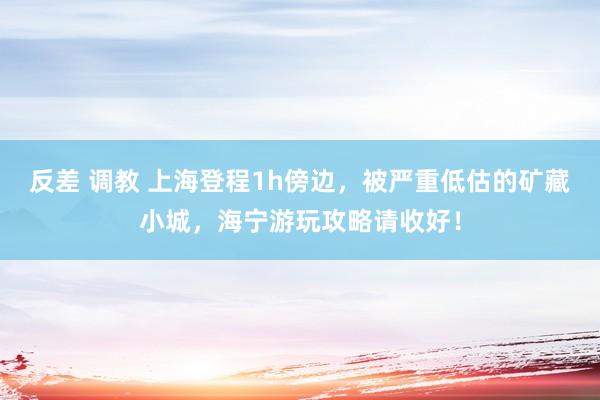 反差 调教 上海登程1h傍边，被严重低估的矿藏小城，海宁游玩攻略请收好！
