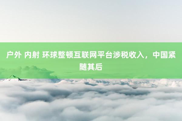 户外 内射 环球整顿互联网平台涉税收入，中国紧随其后