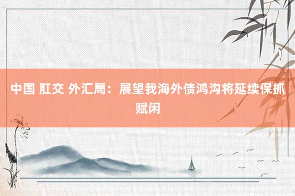中国 肛交 外汇局：展望我海外债鸿沟将延续保抓赋闲