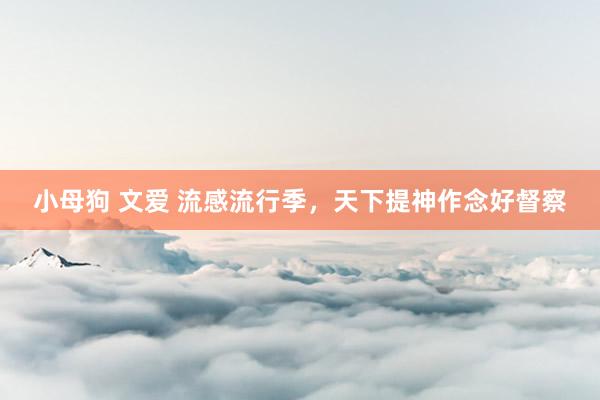 小母狗 文爱 流感流行季，天下提神作念好督察