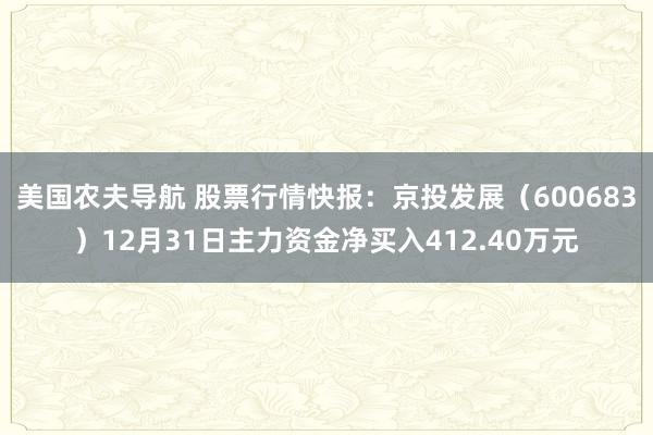 美国农夫导航 股票行情快报：京投发展（600683）12月31日主力资金净买入412.40万元