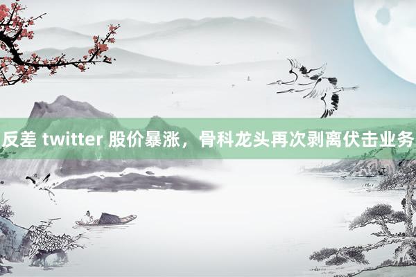 反差 twitter 股价暴涨，骨科龙头再次剥离伏击业务