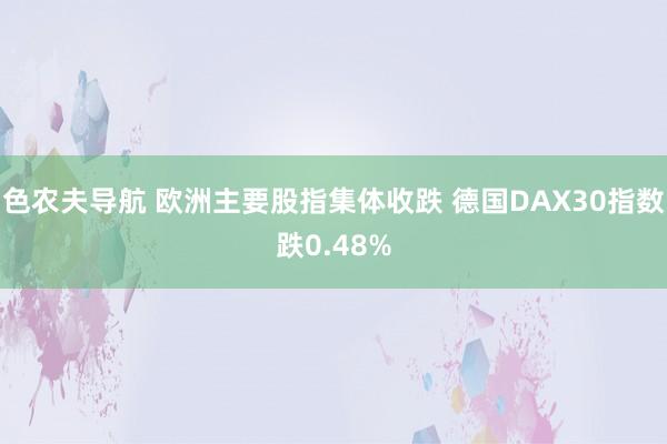 色农夫导航 欧洲主要股指集体收跌 德国DAX30指数跌0.48%