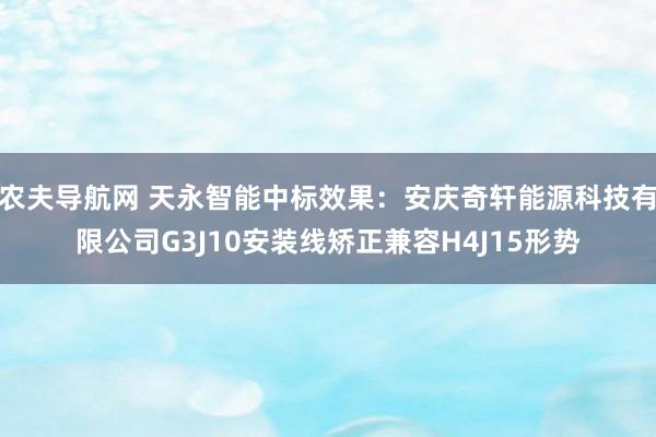 农夫导航网 天永智能中标效果：安庆奇轩能源科技有限公司G3J10安装线矫正兼容H4J15形势