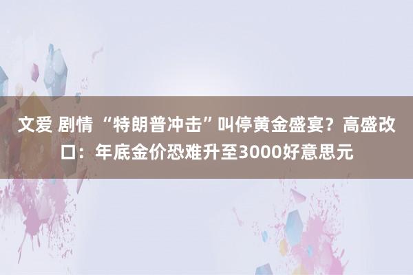 文爱 剧情 “特朗普冲击”叫停黄金盛宴？高盛改口：年底金价恐难升至3000好意思元