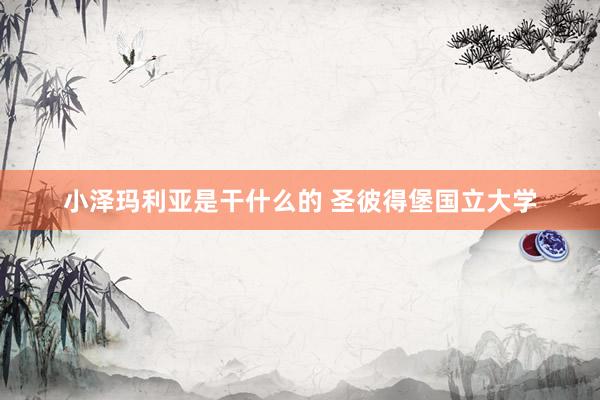 小泽玛利亚是干什么的 圣彼得堡国立大学