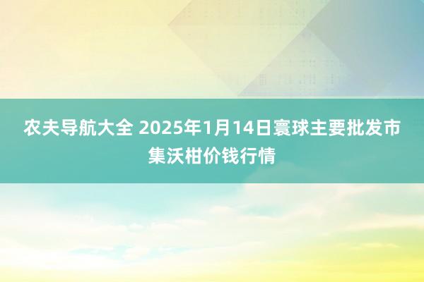 农夫导航大全 2025年1月14日寰球主要批发市集沃柑价钱行情