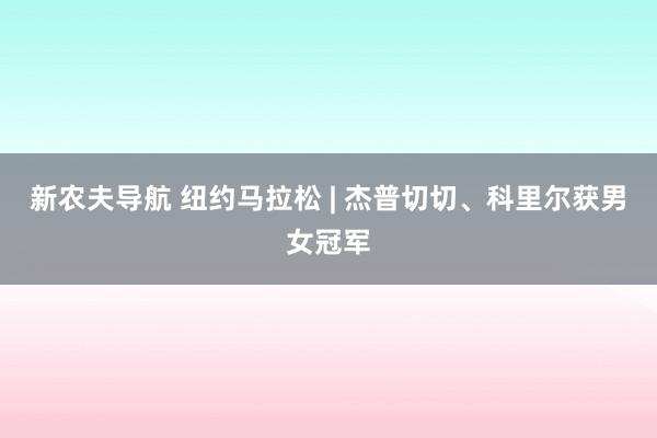 新农夫导航 纽约马拉松 | 杰普切切、科里尔获男女冠军