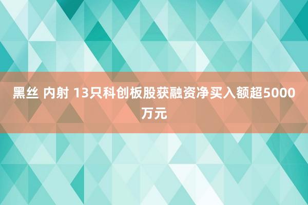 黑丝 内射 13只科创板股获融资净买入额超5000万元