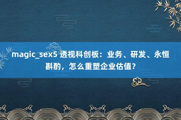 magic_sex5 透视科创板：业务、研发、永恒斟酌，怎么重塑企业估值？